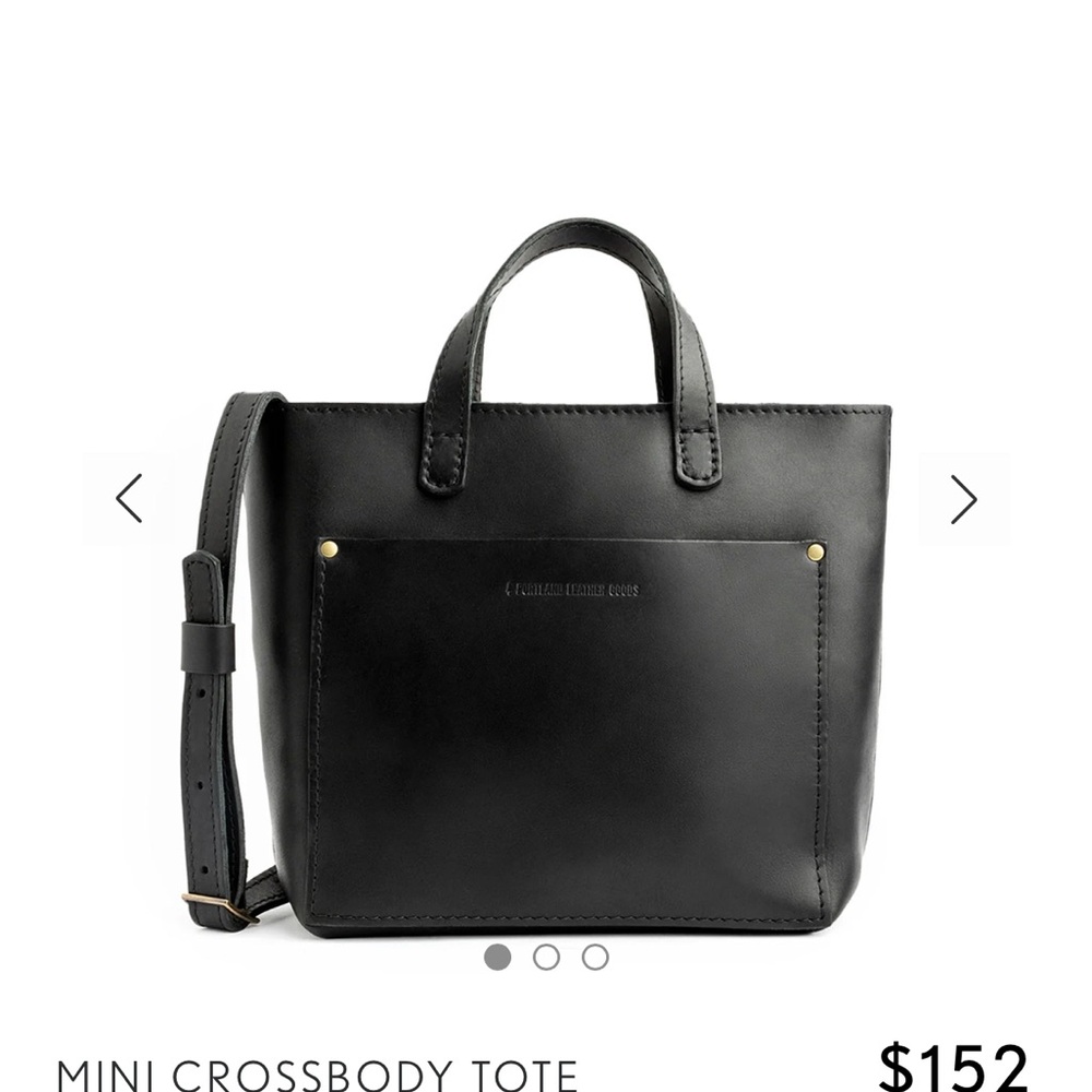 Portland Leather Black Crossbody Bag with Adjustable Strap